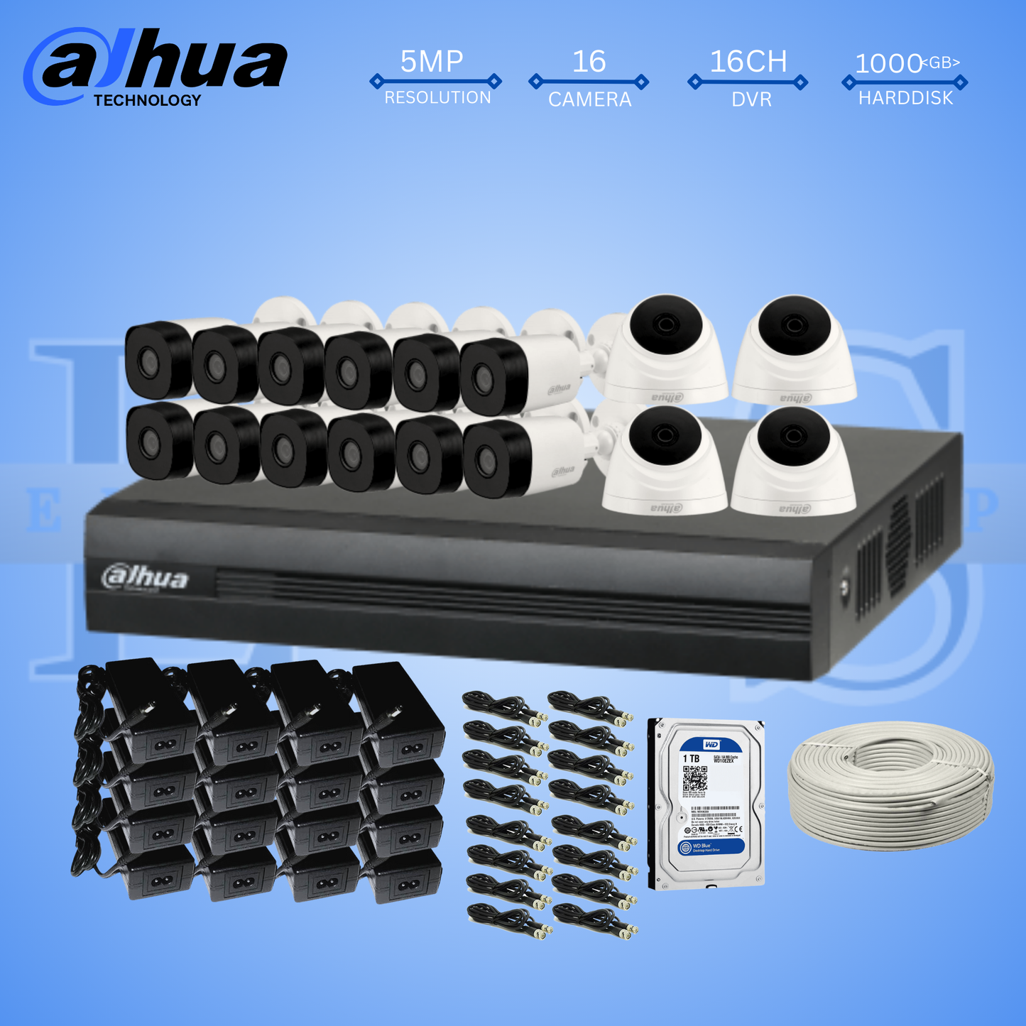 16 DAHUA 5MP CAMERA PACKAGES