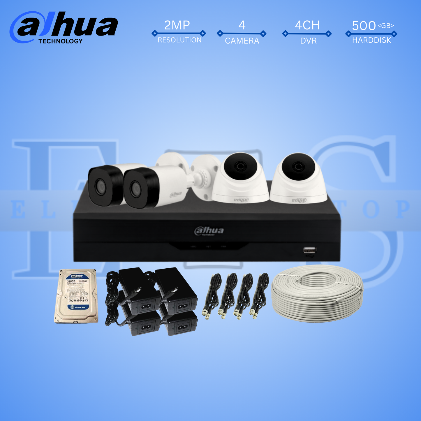 4 DAHUA 2MP CAMERA PACKAGES