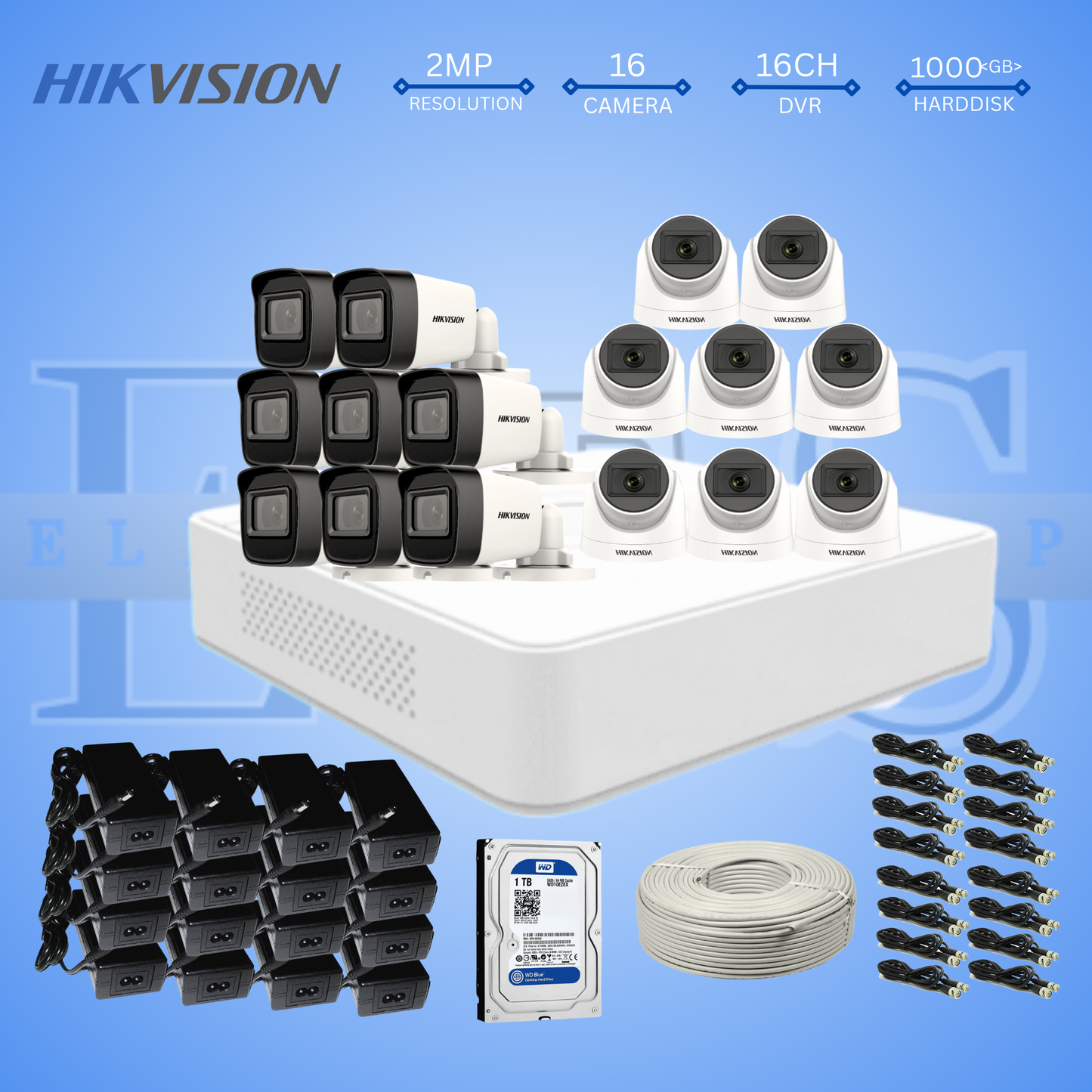 16 HIKVISION 2MP CAMERA PACKAGES